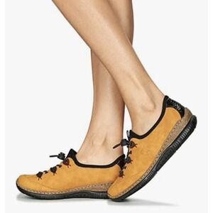 Rieker N3271-68 Women EU 41 US 9.5-10 Mustard Yellow Comfort Walking Shoes